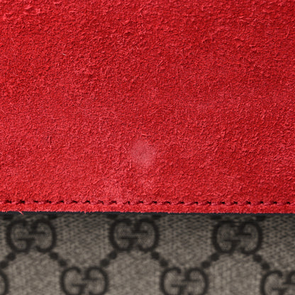 Gucci GG Supreme Monogram Suede Small Dionysus Shoulder Bag Beige Ebony Vulcanic Red 12 of 13