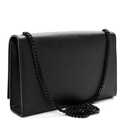 Saint Laurent Grain De Poudre Medium Classic Monogram Monochrome Kate Satchel Black 3 of 9