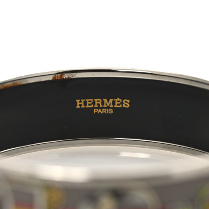 Hermes Enamel Printed Wide Concours D'Etriers Bracelet 62 4 of 5