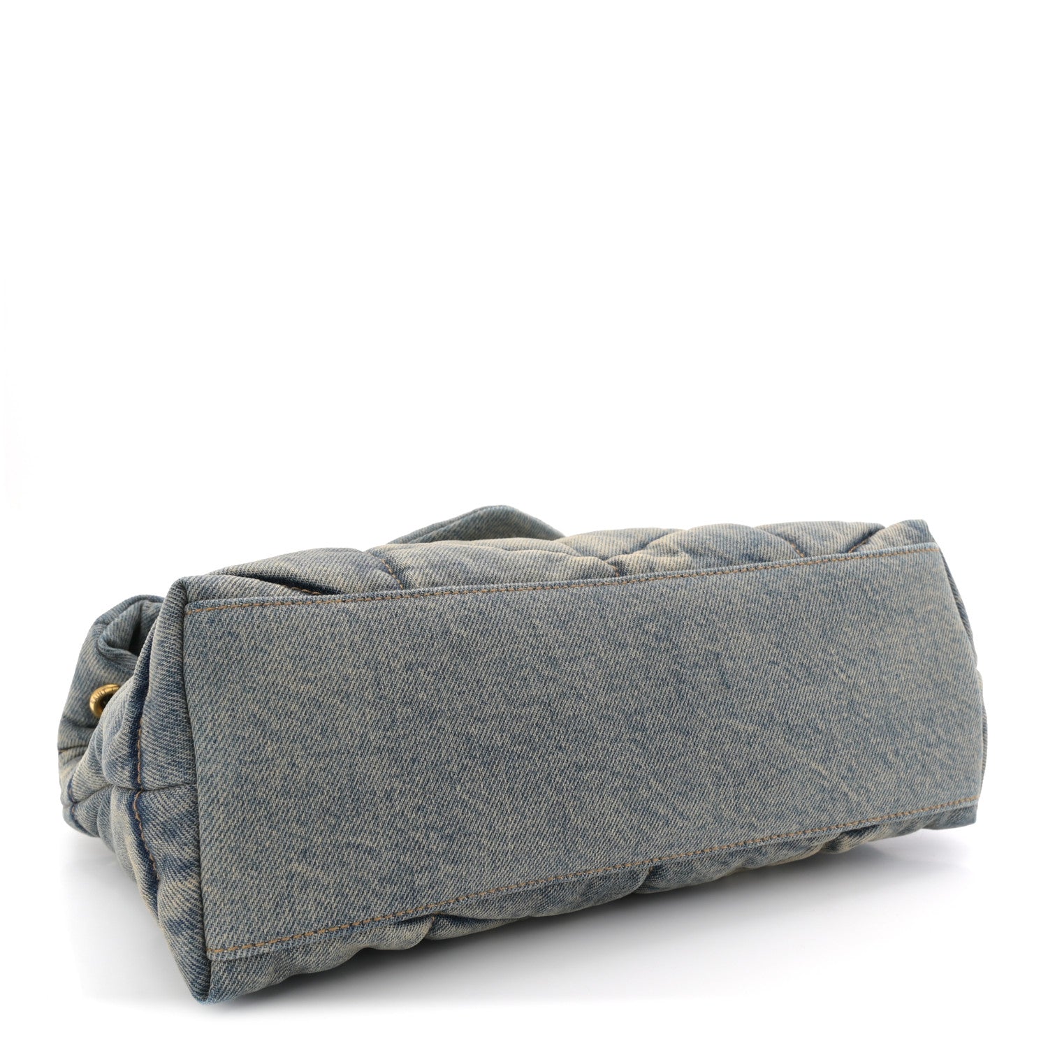 Saint Laurent Denim Quilted Small Loulou Puffer Monogram Chain Satchel Blue Cinnamon 4 of 10