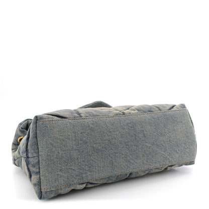 Saint Laurent Denim Quilted Small Loulou Puffer Monogram Chain Satchel Blue Cinnamon 4 of 10