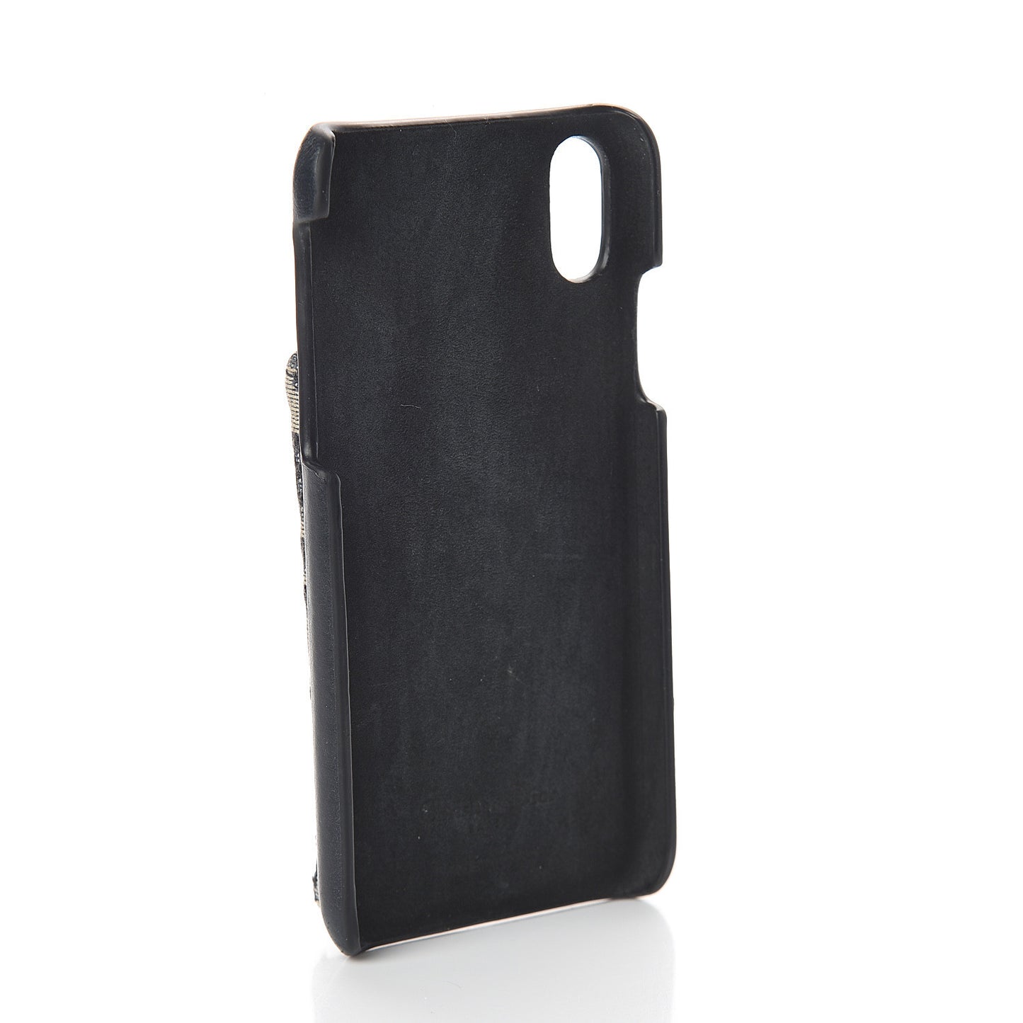 Oblique Calfskin Saddle iPhone X Case Blue