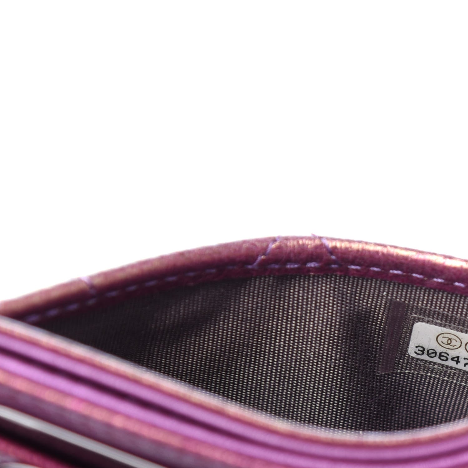 Chanel Iridescent Lambskin Quilted Card Holder Purple 8 of 8