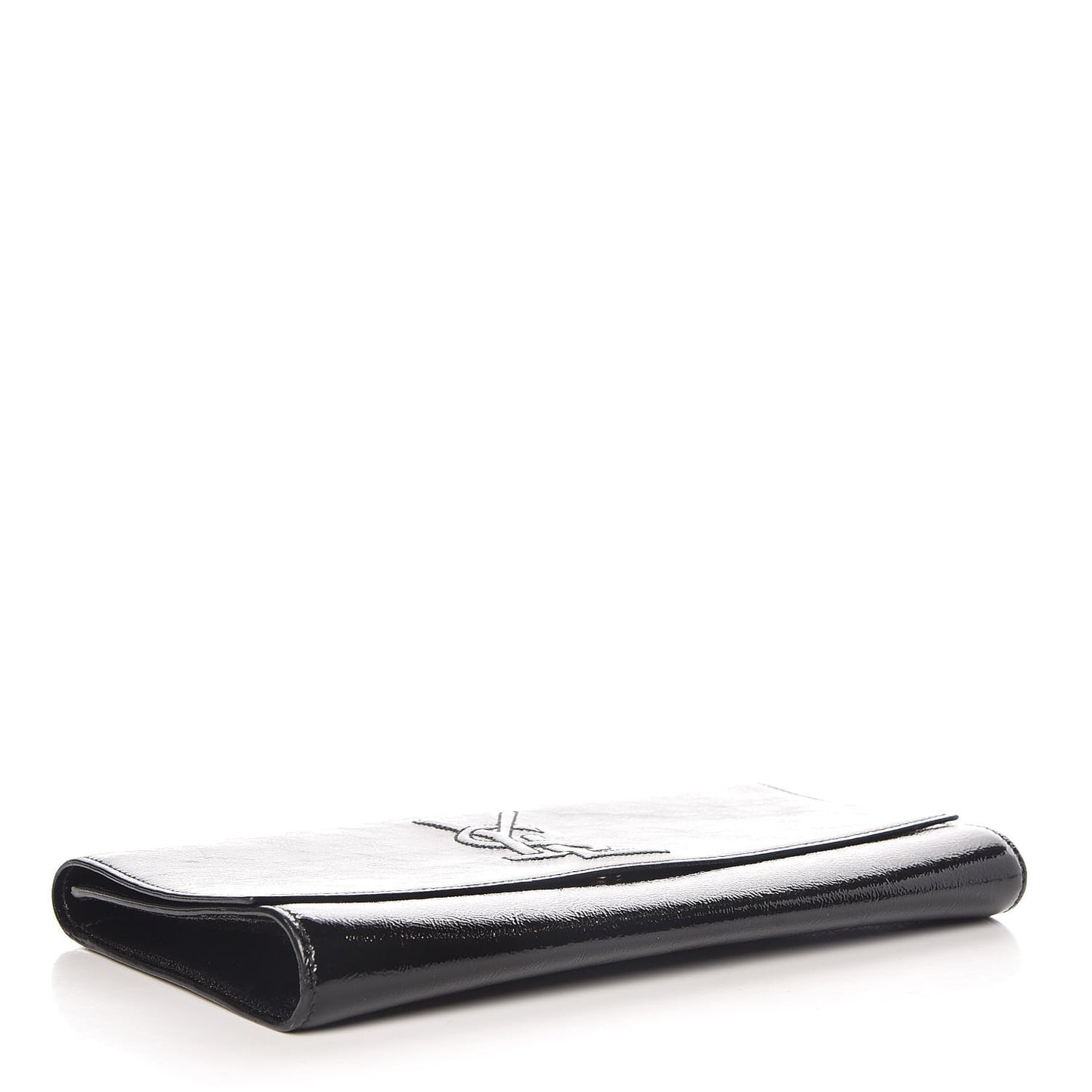 Textured Patent Monogram Large Belle De Jour Clutch Black