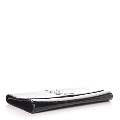 Saint Laurent Textured Patent Monogram Large Belle De Jour Clutch Black 4 of 10