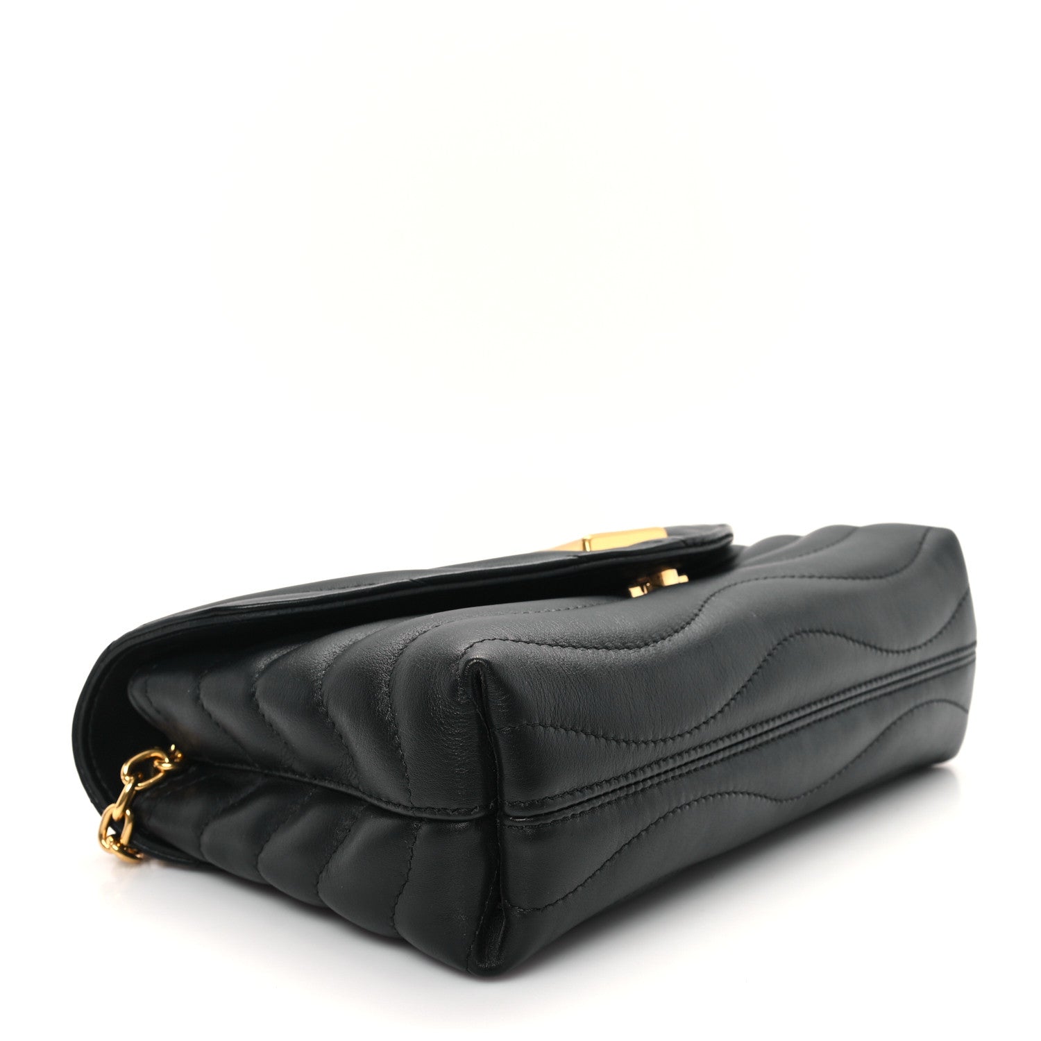 Louis Vuitton Calfskin LV New Wave Chain Bag Black 4 of 12