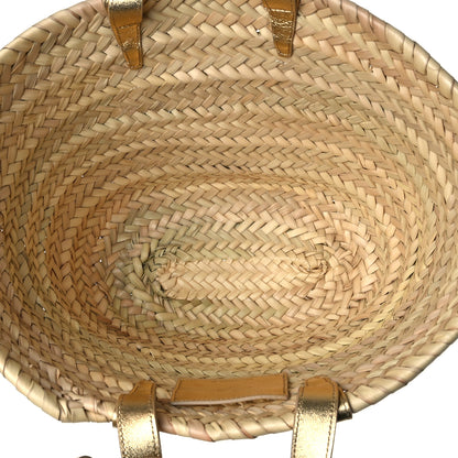 Celine Raffia Calfskin Triomphe Teen Panier Gold 5 of 8