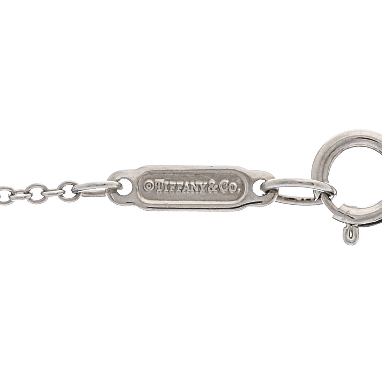 Tiffany Platinum Diamond Fleur de Lis Key Bar Pendant Necklace 4 of 4