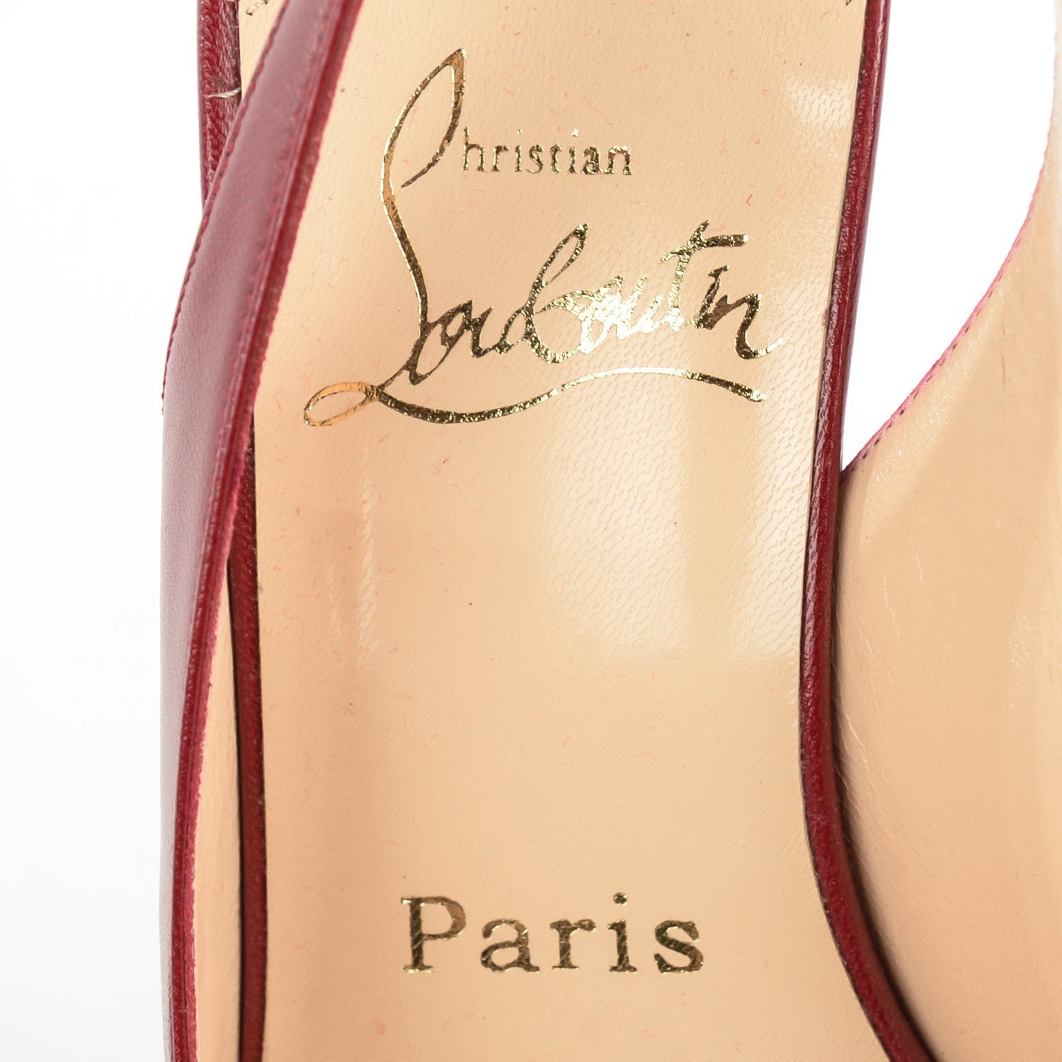 Christian Louboutin Kid Apostrophy Sling 70 Pumps Red 37 7 of 7