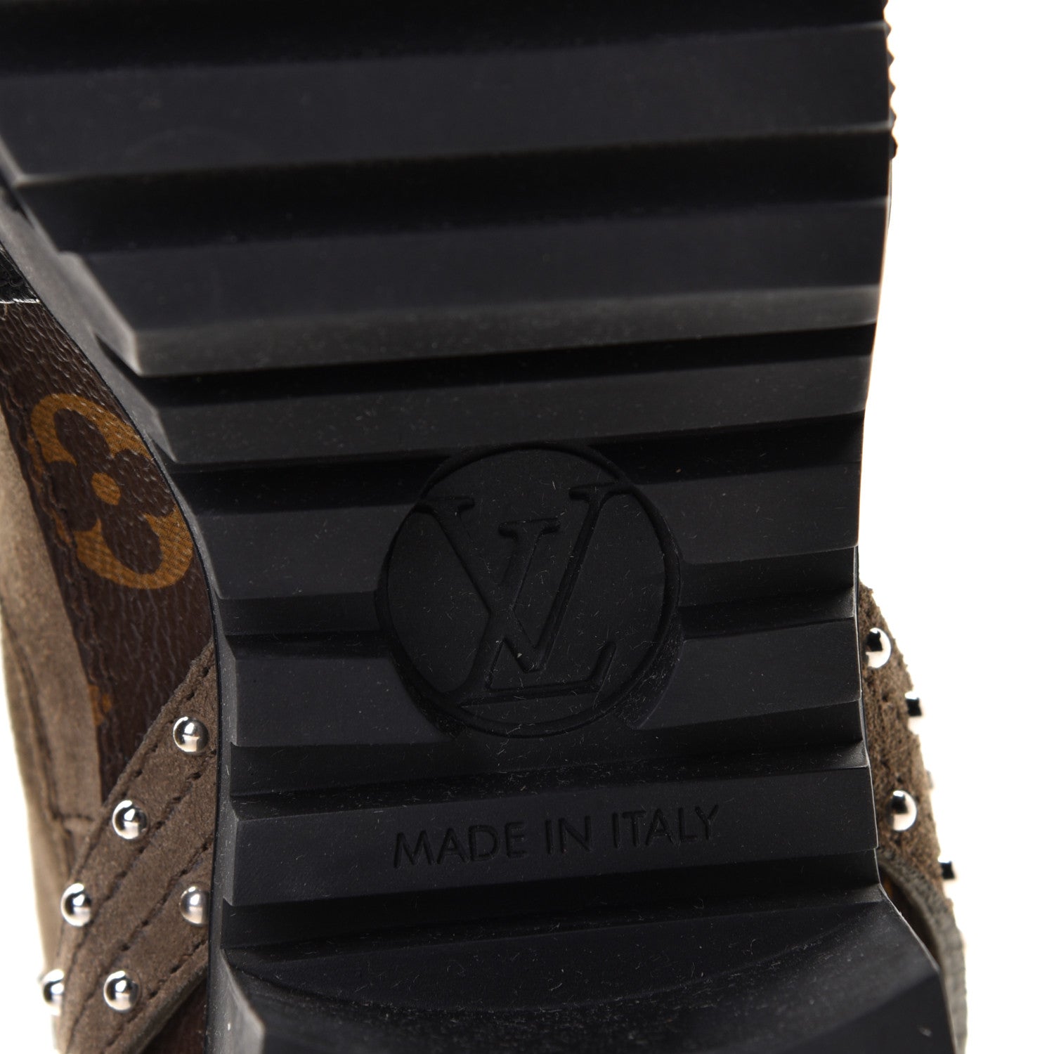 Louis Vuitton Suede Calfskin Monogram Laureate Platform Desert Boots 36.5 Kaki 6 of 9