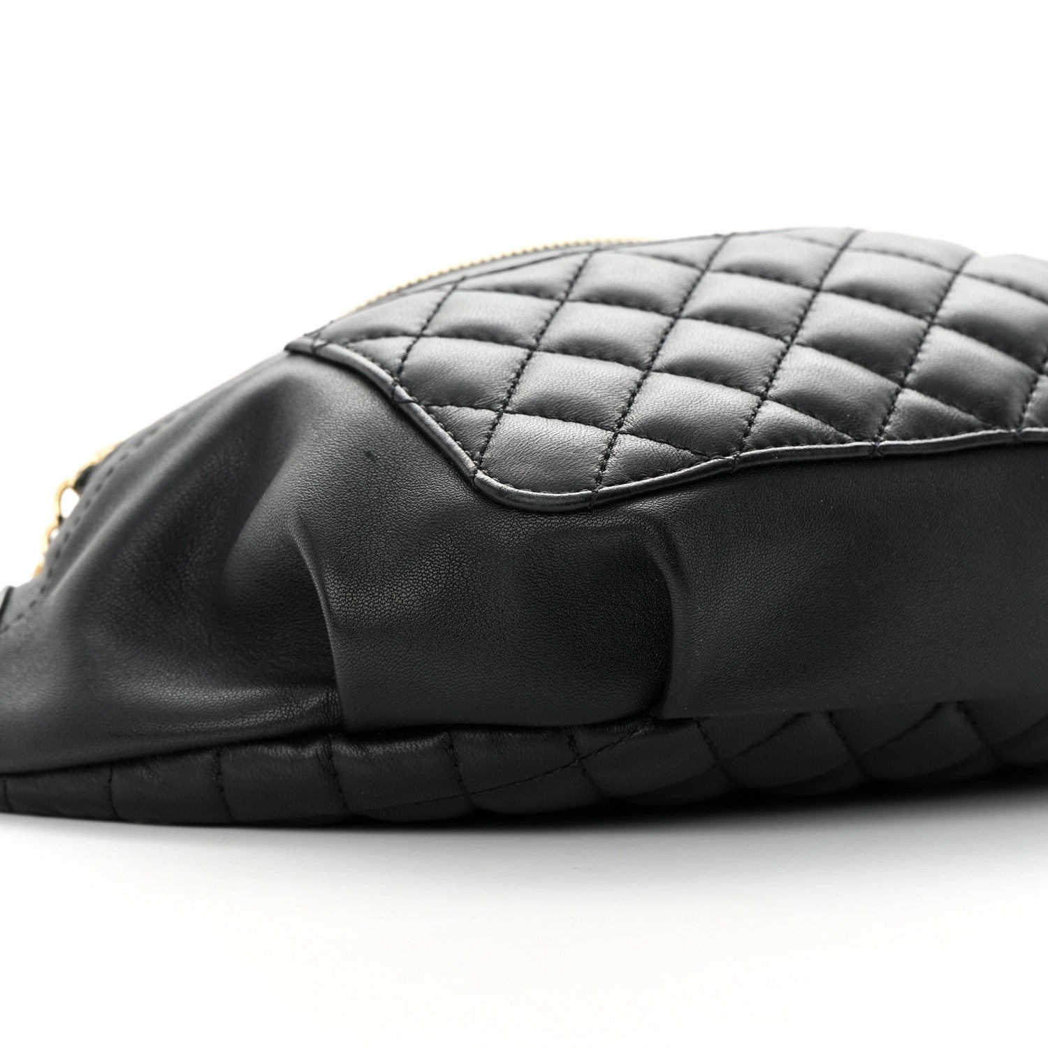 Chanel Lambskin Quilted Waist Bag Fanny Pack Black 8 of 13