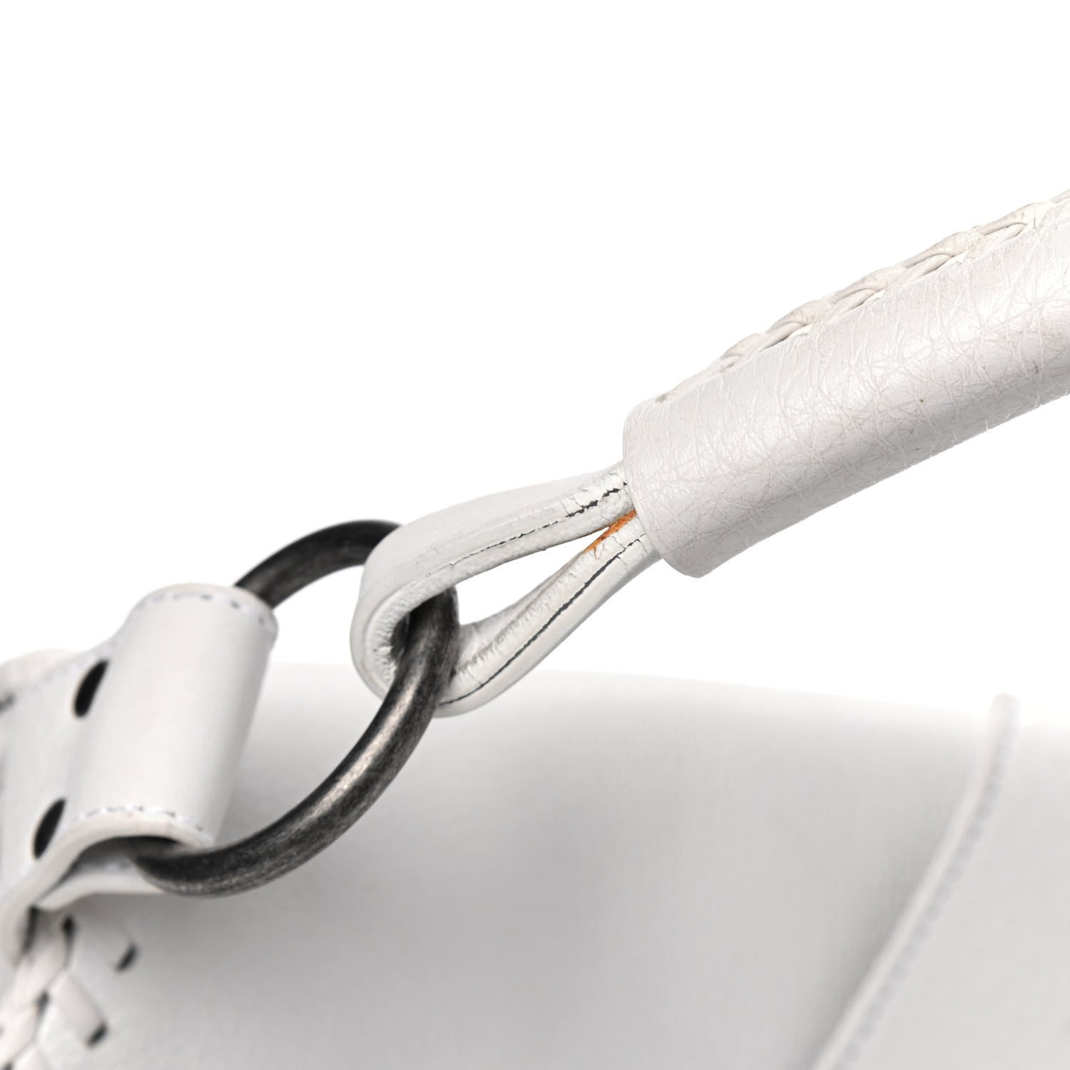 Christian Dior Calfskin Whipstitch Gaucho Double Saddle Bag White 15 of 16