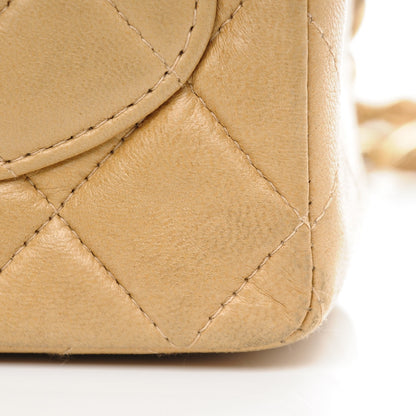 Chanel Lambskin Quilted Mini Square Flap Beige 11 of 14