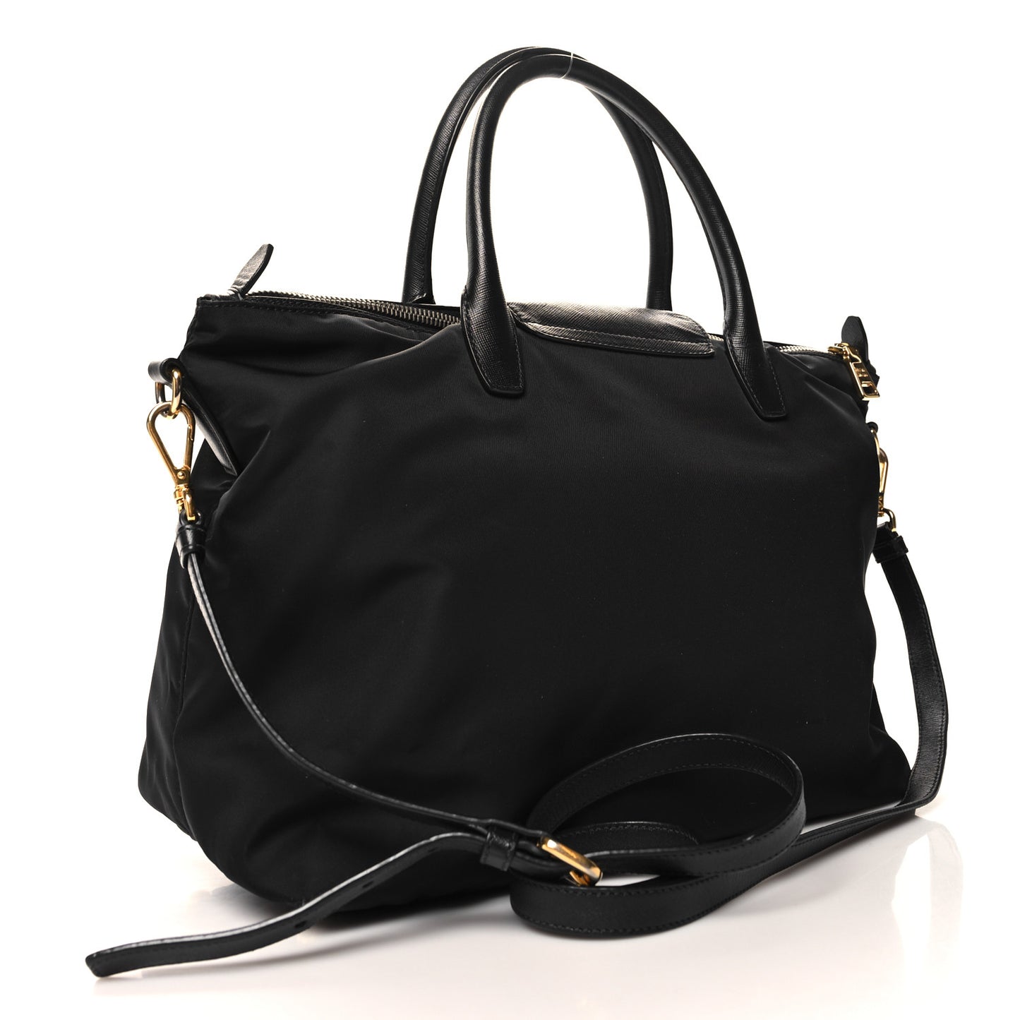 Tessuto Nylon Saffiano Tote Black