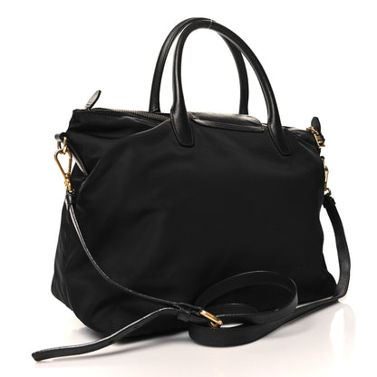 Prada Tessuto Nylon Saffiano Tote Black 3 of 10