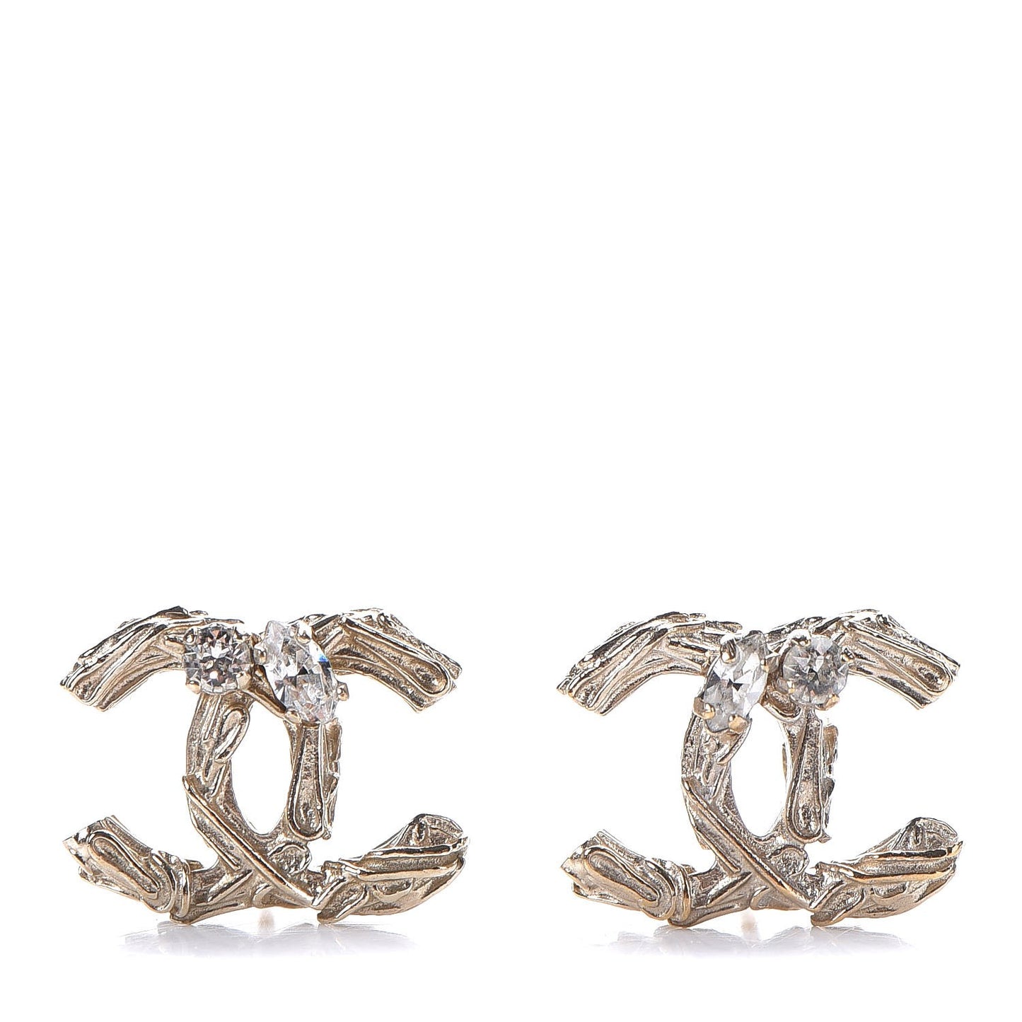 Crystal CC Earrings Gold