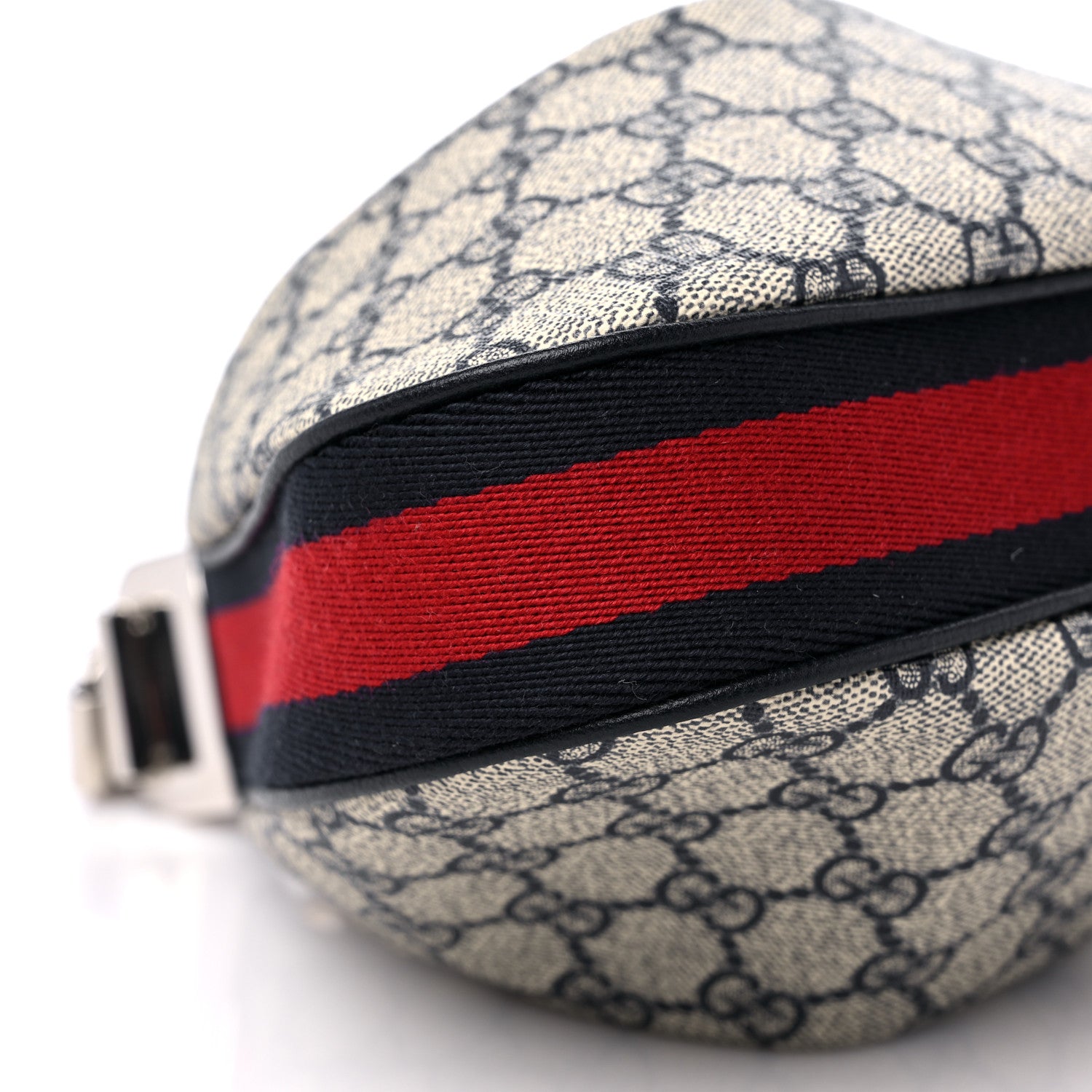 Gucci GG Supreme Monogram Textured Calfskin Web Small Attache Shoulder Bag Beige Blue 7 of 9