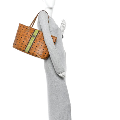 MCM Visetos Crocodile Embossed Medium Liz Shopper Tote Cognac 2 of 9