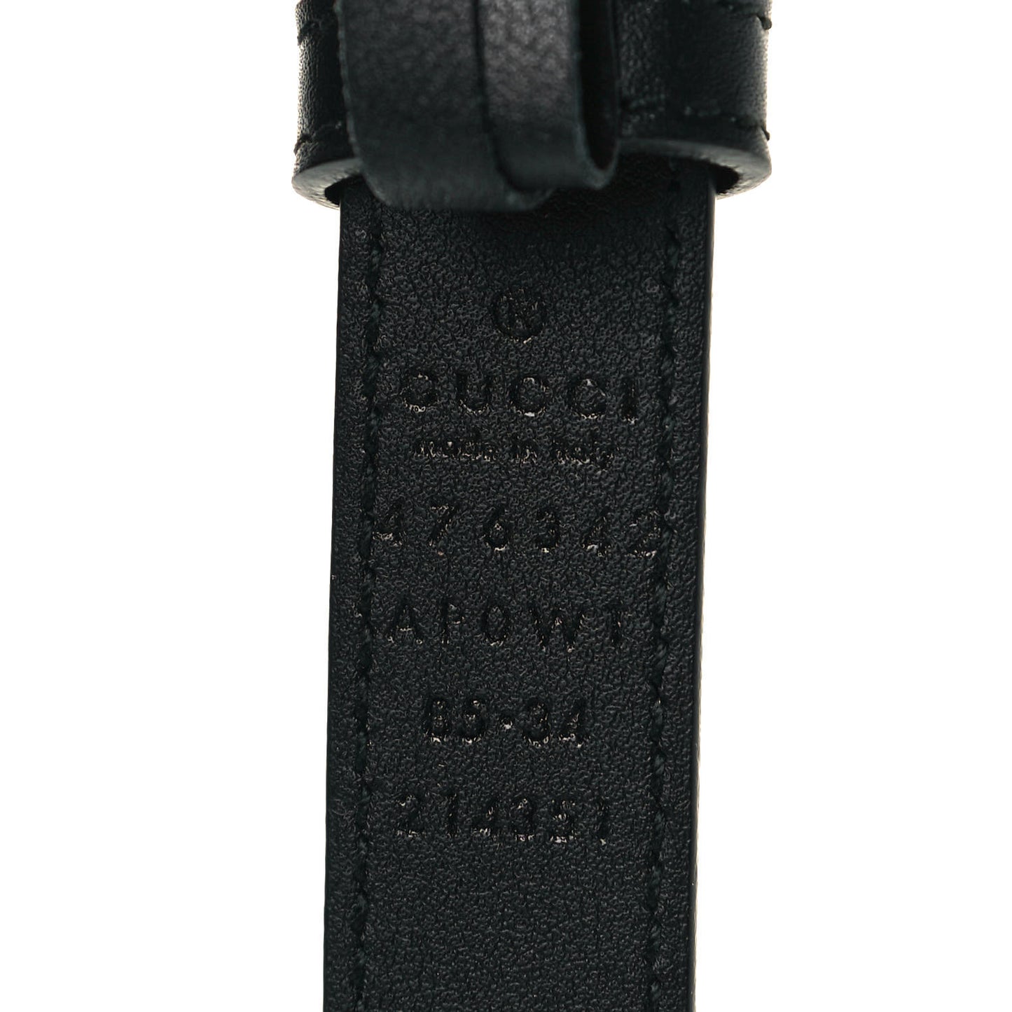 Calfskin Pearl Double G 20mm Belt 85 34 Black Cream