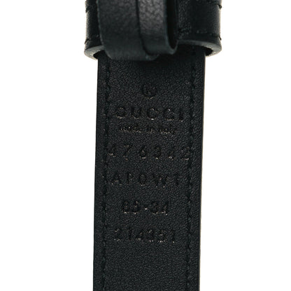 Gucci Calfskin Pearl Double G 20mm Belt 85 34 Black Cream 3 of 4
