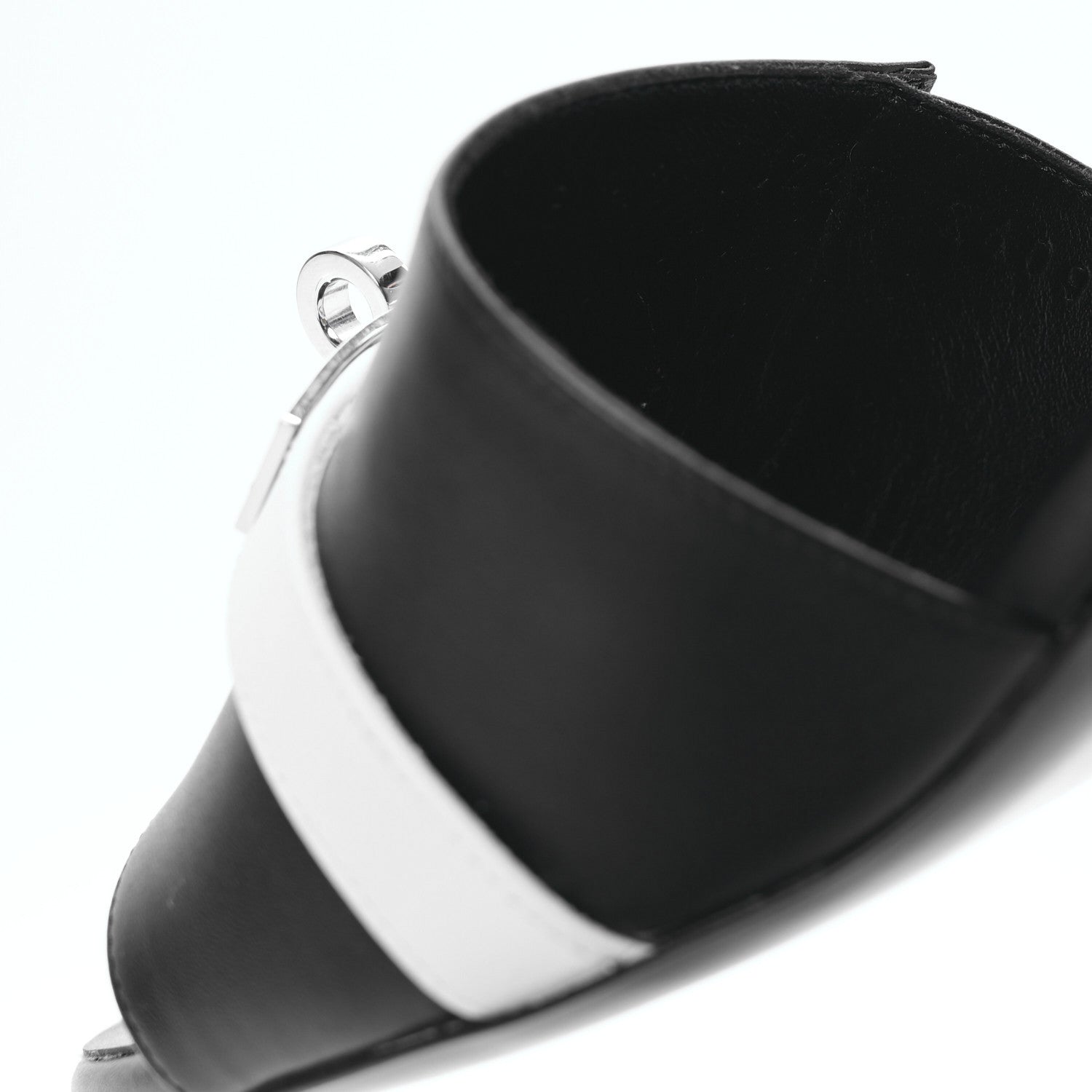 Hermes Calfskin Gigi 50 Sandals 37 White Black 10 of 14
