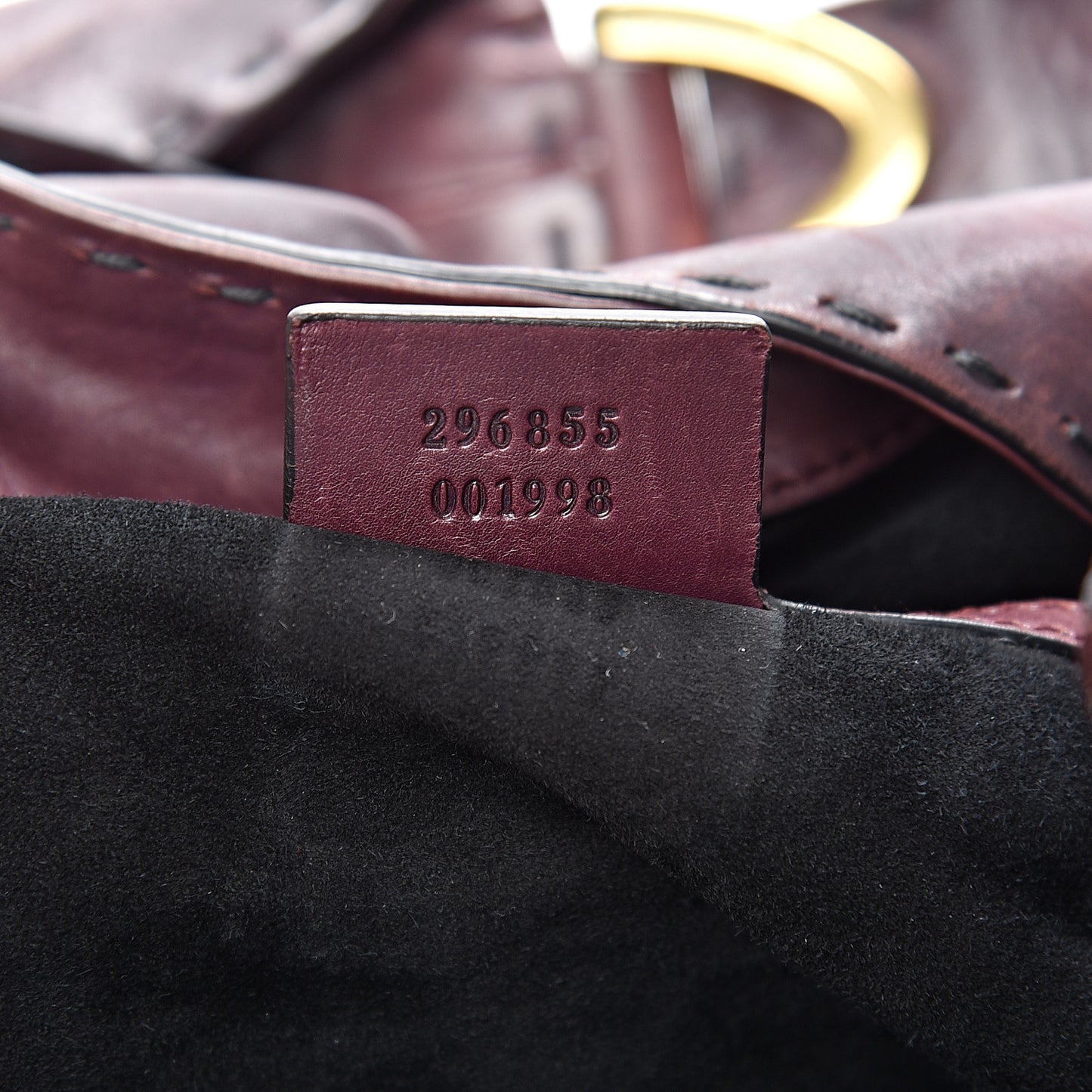 Calfskin Large Soft Stirrup Shoulder Bag Burgundy