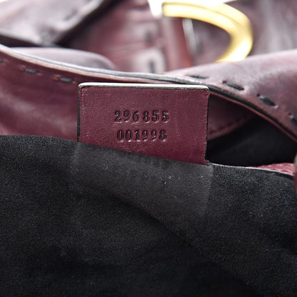 Gucci Calfskin Large Soft Stirrup Shoulder Bag Burgundy 6 of 17