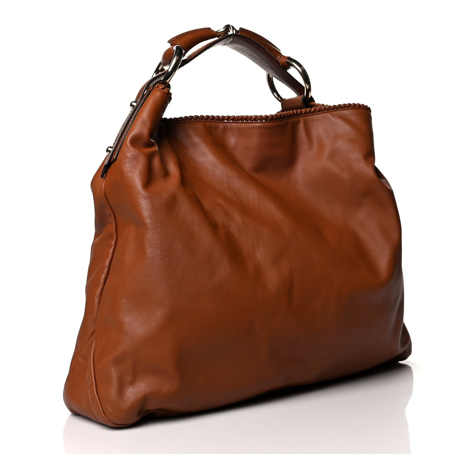 Gucci Calfskin Large Horsebit Chain Hobo Brown 2 of 10