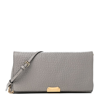 Burberry Signature Grain Medium Mildenhall Crossbody Bag Pale Grey 1 of 10