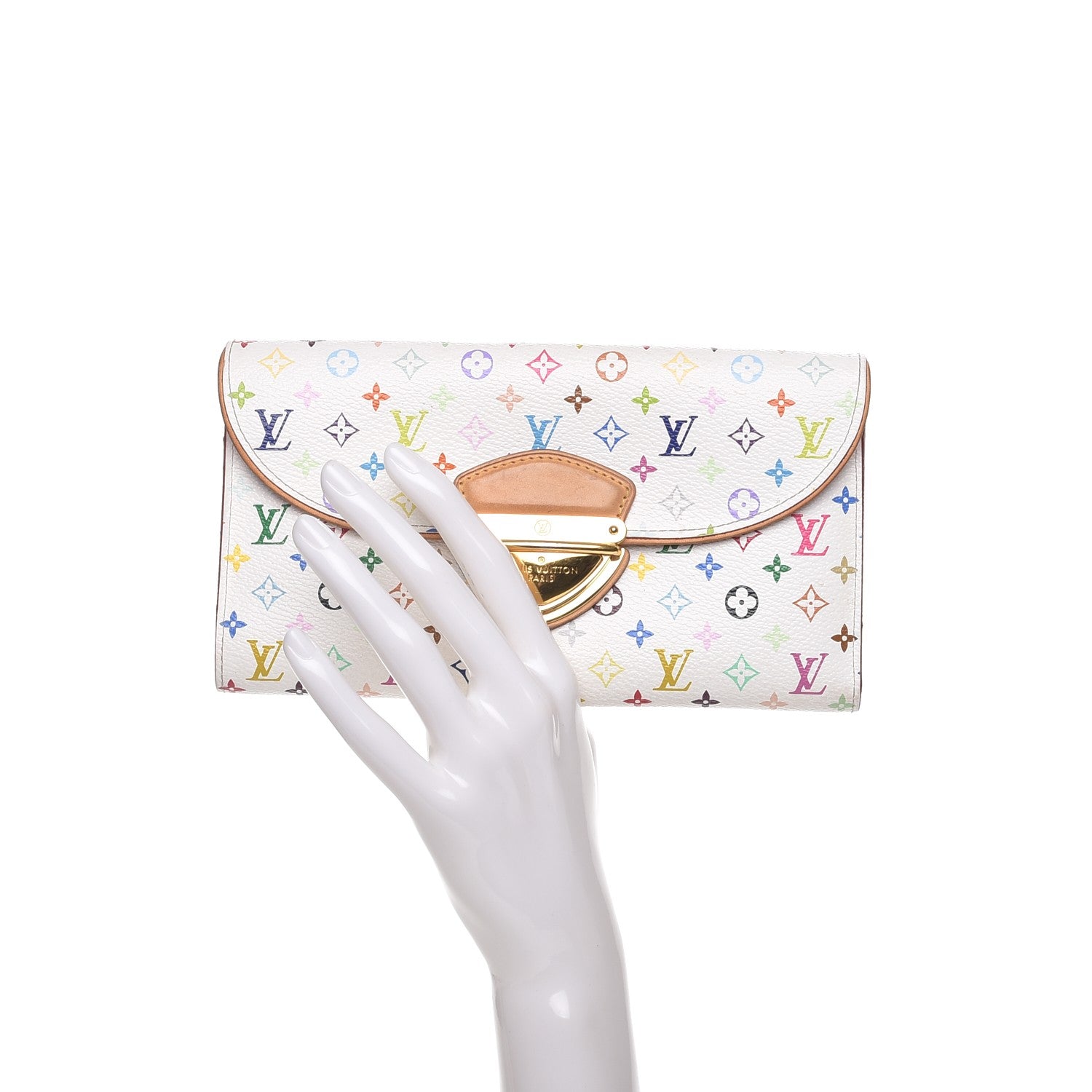 Louis Vuitton Monogram Multicolor Eugenie Wallet White Litchi 2 of 8