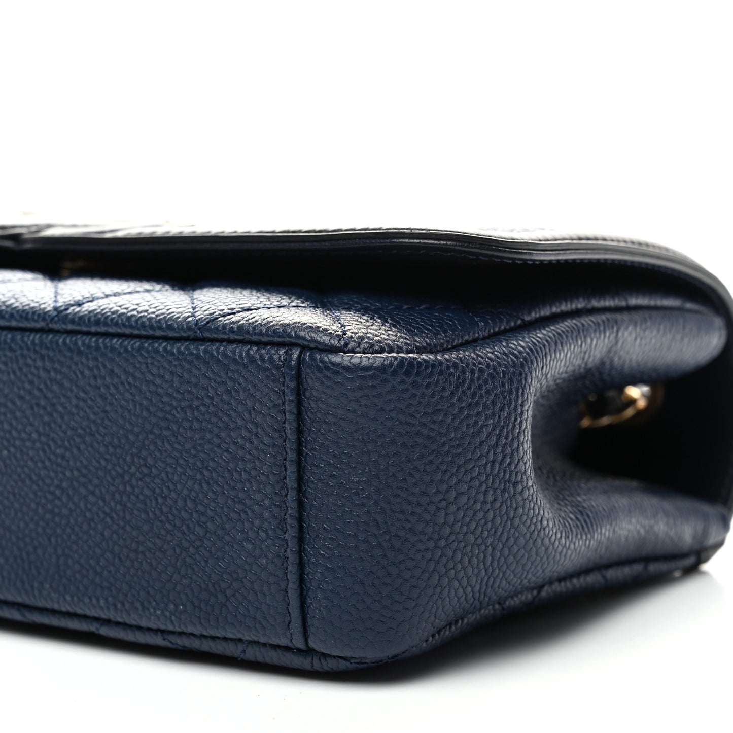 Caviar Quilted Small CC Filigree Flap Navy Black