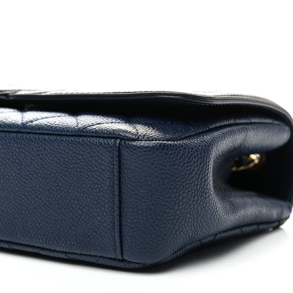 Chanel Caviar Quilted Small CC Filigree Flap Navy Black 4 of 10