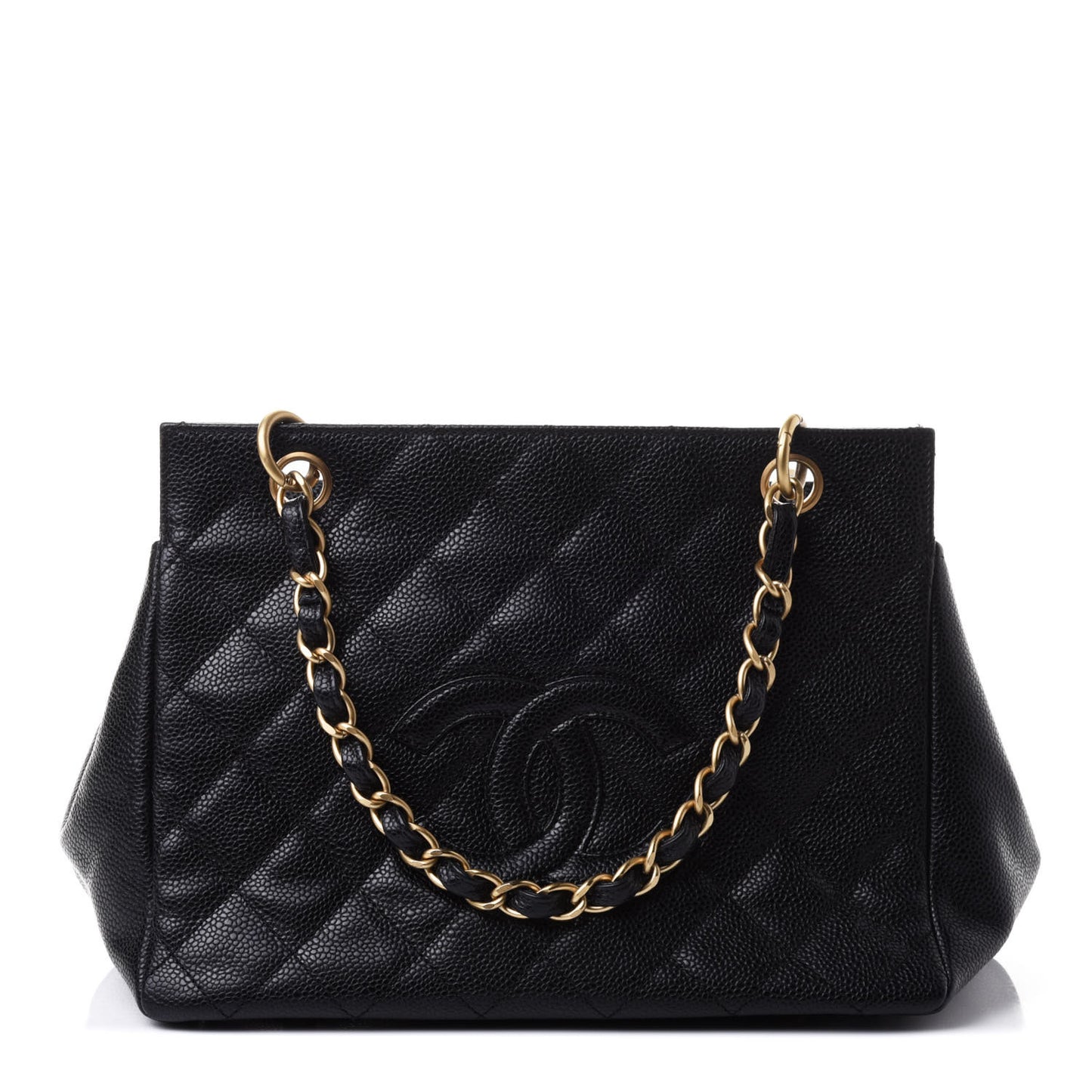 Caviar Quilted Petit Timeless Tote PTT Black
