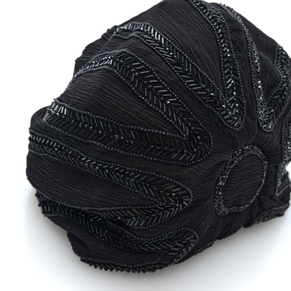 Saint Laurent Chiffon Silk Crepe Beaded Pochon Broderie Bag Black 12 of 16