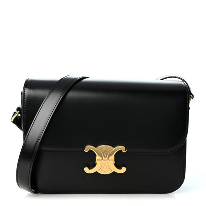 Celine Shiny Calfskin Medium Triomphe Black 1 of 9