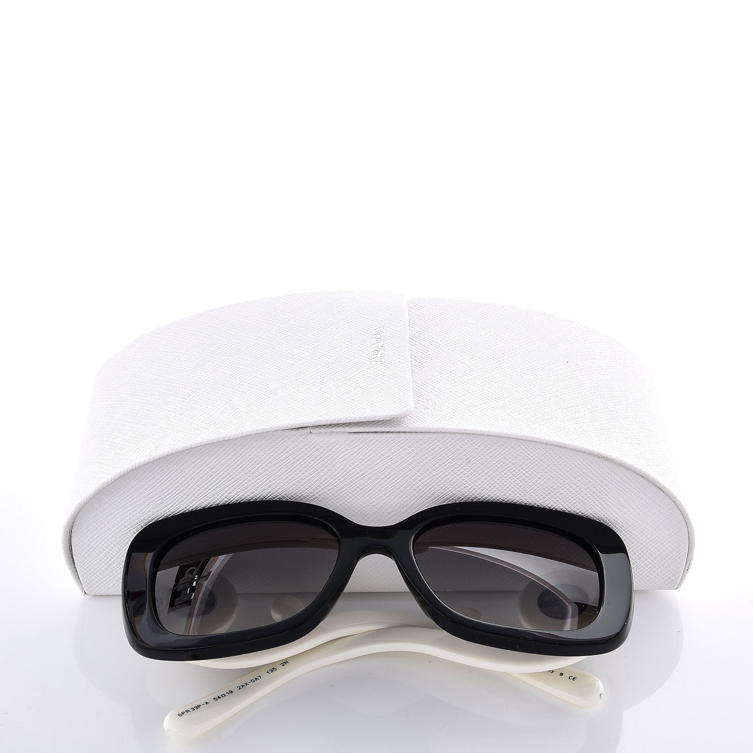 Prada Crystal Ornate Square Baroque Sunglasses White Black 11 of 11