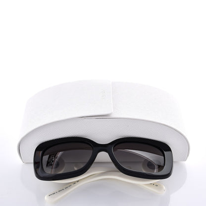 Prada Crystal Ornate Square Baroque Sunglasses White Black 11 of 11
