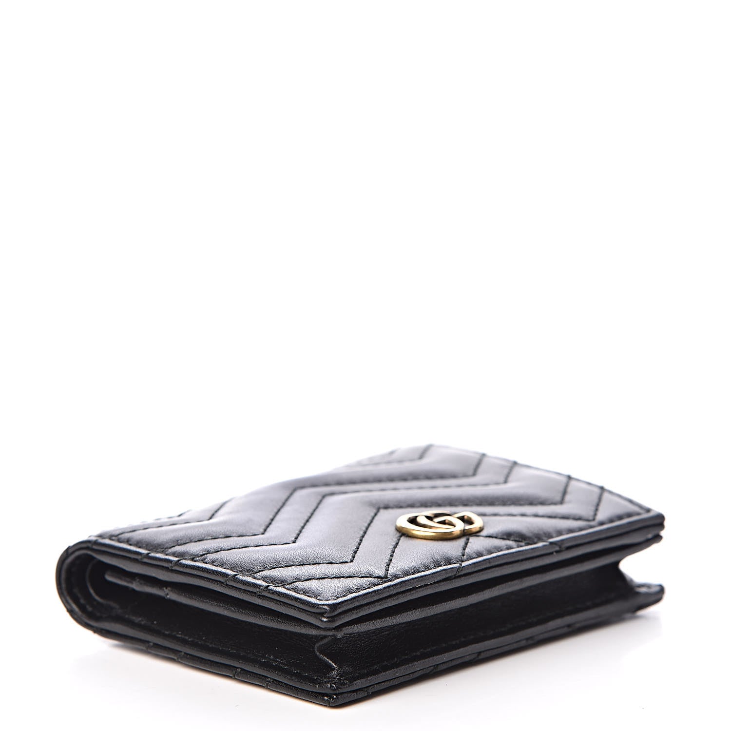 Gucci Calfskin Matelasse GG Marmont Card Case Black 4 of 7
