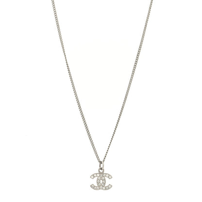 Chanel Crystal Timeless CC Necklace Silver 1 of 5
