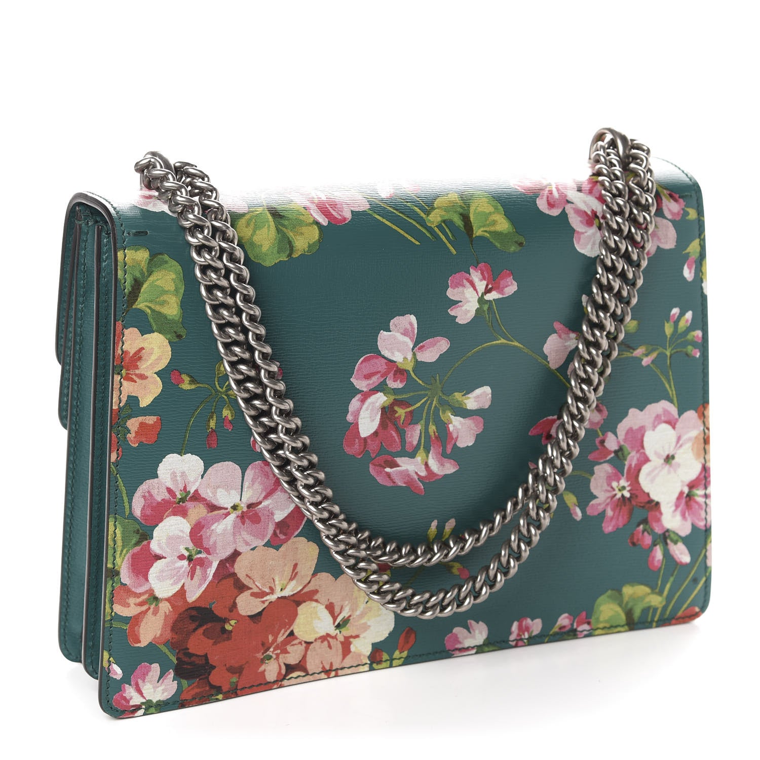 Gucci Calfskin Blooms Print Medium Dionysus Shoulder Bag Bright Emerald Multicolor 3 of 10