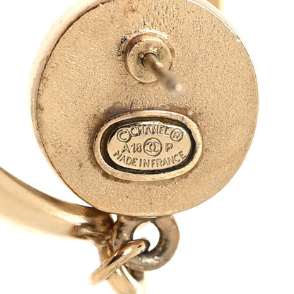 Chanel Pearl CC Camellia Hoop Earrings Gold 4 of 4