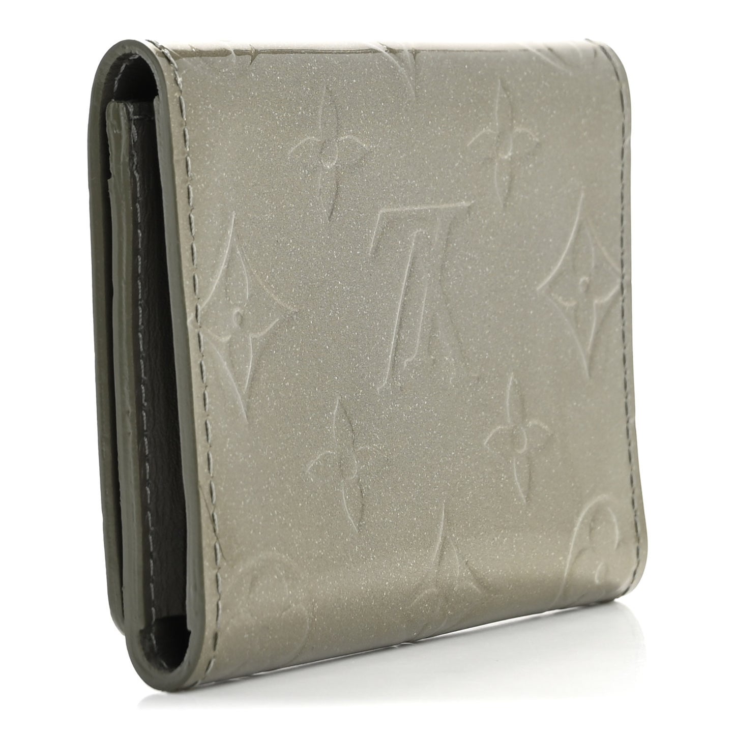 Vernis Business Card Holder Gris Art Deco