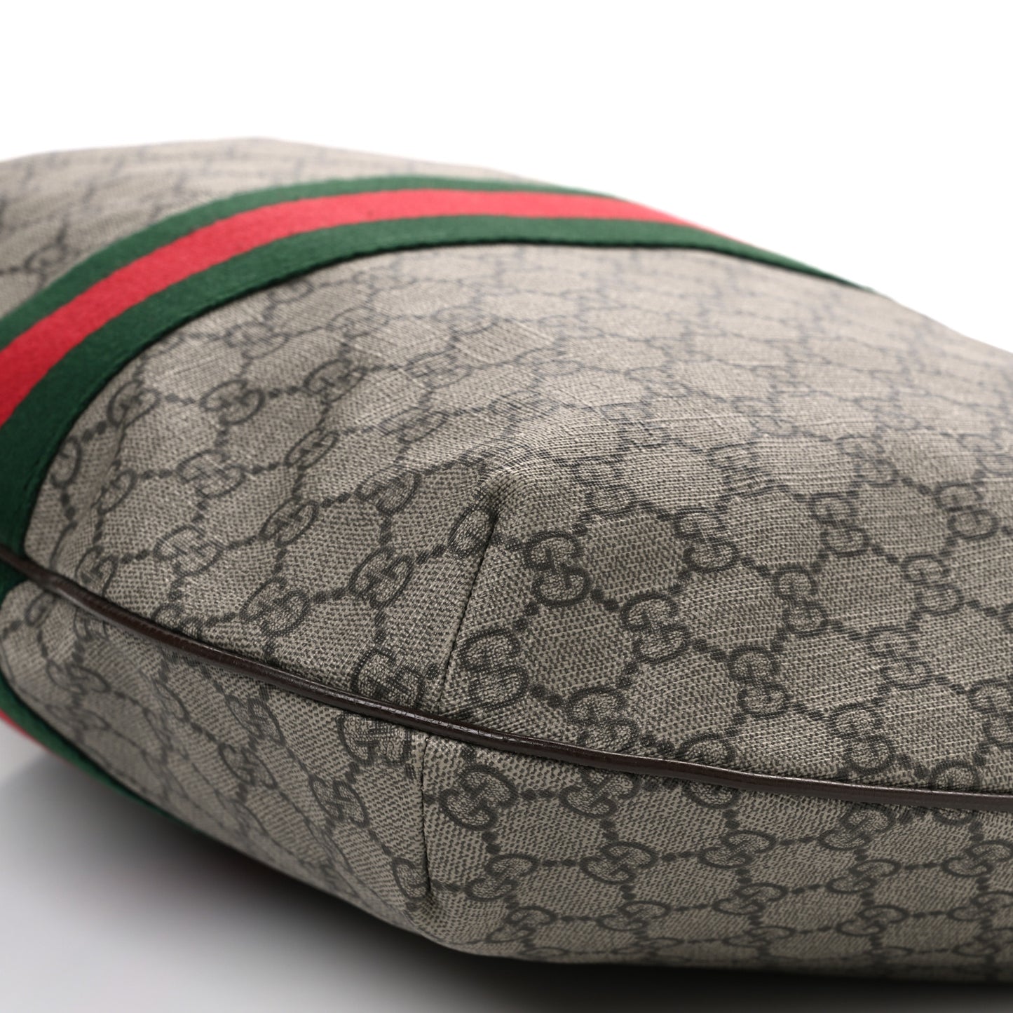 GG Supreme Monogram Web Ophidia Half Moon Hobo Brown