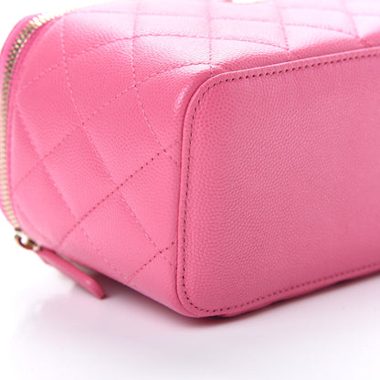 Chanel Caviar Quilted Small Vanity Case With Chain Pink 8 of 10