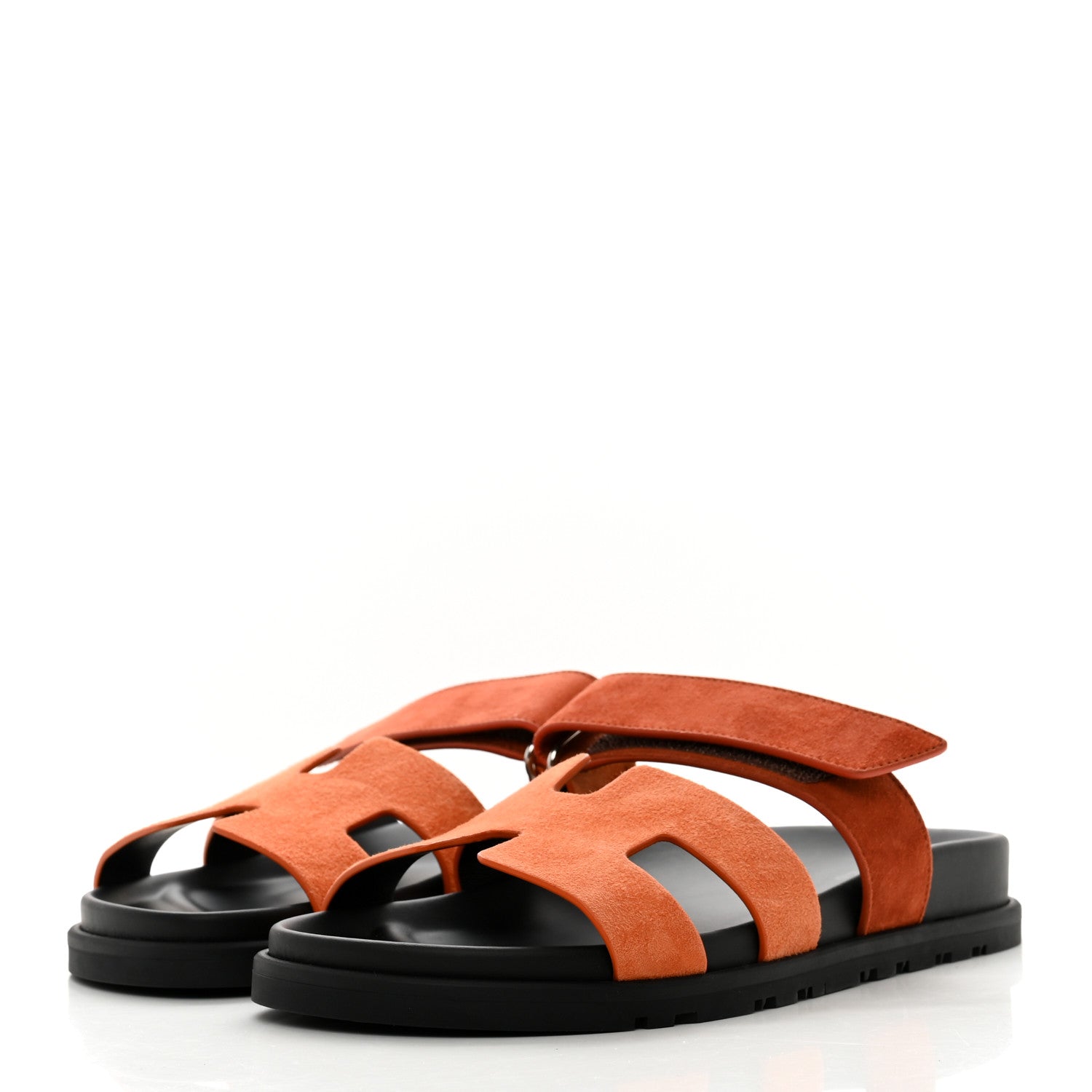 Hermes Suede Goatskin Womens Chypre Sandals 37.5 Rose Bois De Santal Rouge De Turin 3 of 8