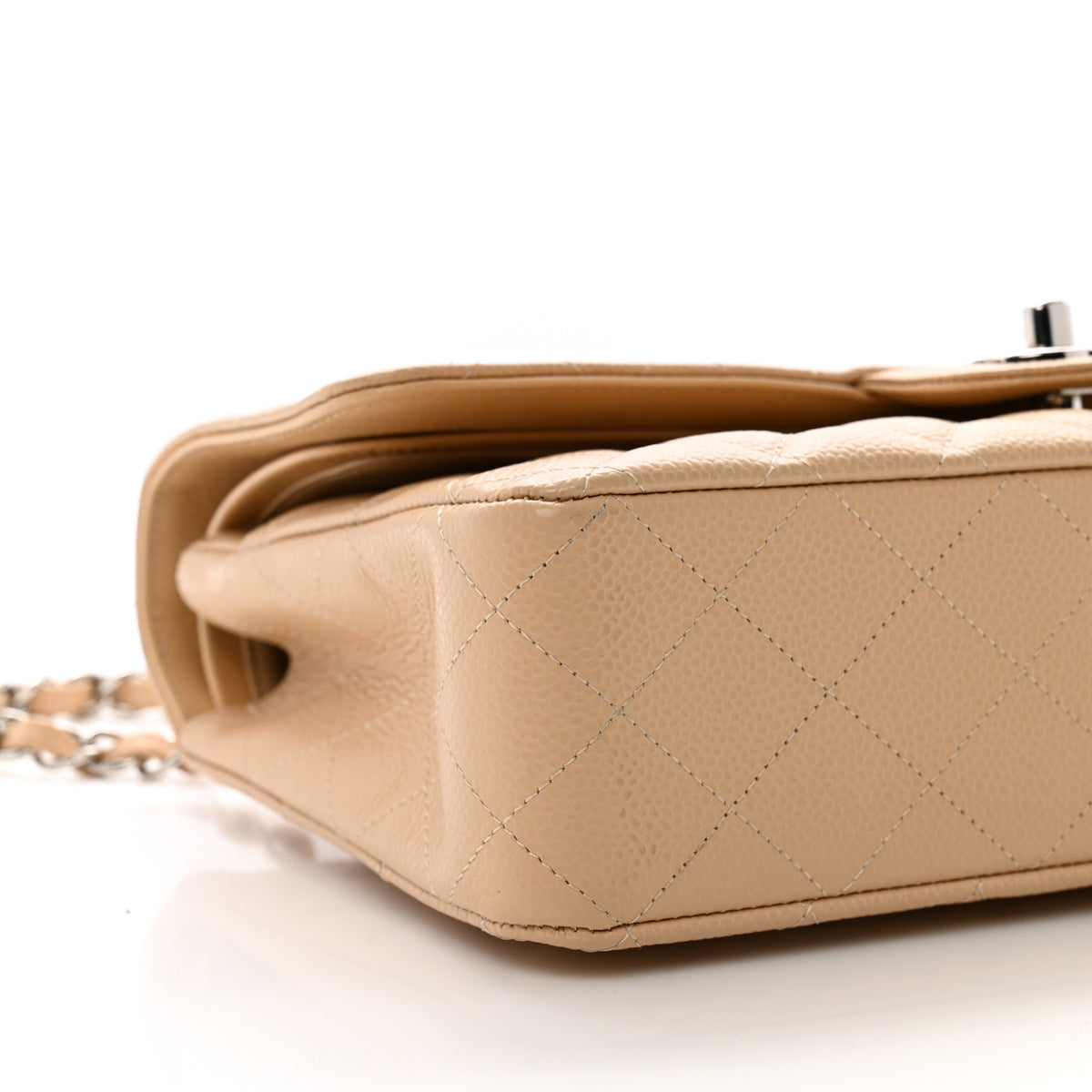 Chanel Caviar Quilted Medium Double Flap Beige 9 of 10