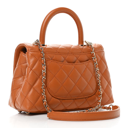Chanel Caviar Quilted Mini Coco Handle Flap Light Brown 2 of 4