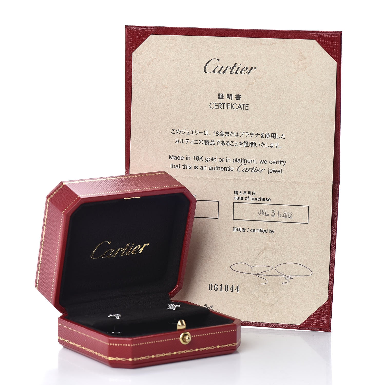 Cartier 18K White Gold Diamond Caresse D'Orchidees Par Earrings 5 of 5
