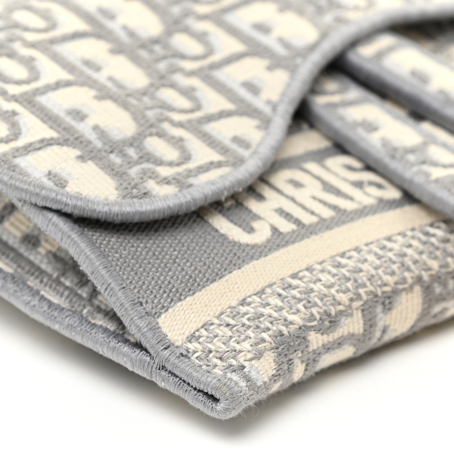Christian Dior Oblique Slim Saddle Pouch Grey 9 of 13