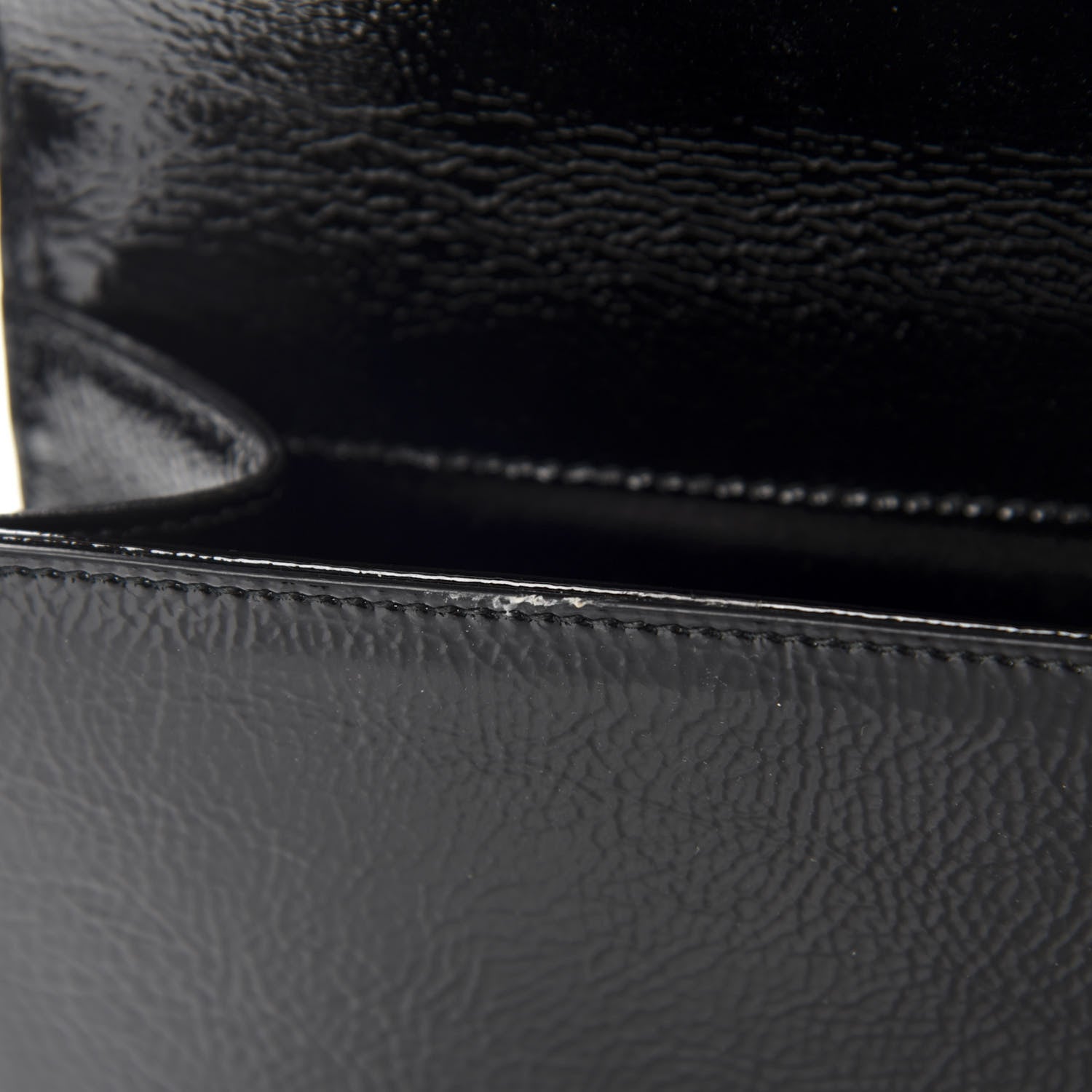 Saint Laurent Textured Patent Monogram Large Belle De Jour Clutch Black 8 of 11